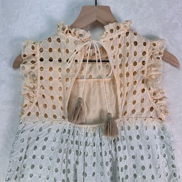 Anthropologie Ollari Ruffled Eyelet Ombré Tank Top XS Multicolor - Picture 9 of 13